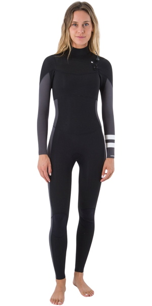 2026 Hurley Mujer Advant 4/3mm Chest Zip Neopreno WFS0013403 - Black